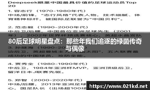 80后足球明星盘点：那些年我们追逐的绿茵传奇与偶像